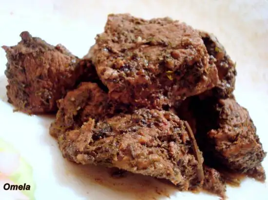 Мясо пряное в травах