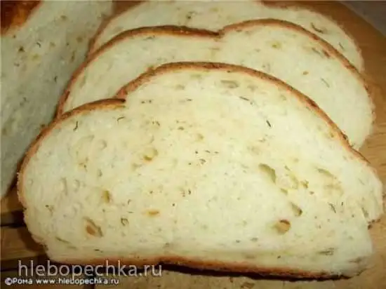 Хлеб пшеничный с луком, творогом, укропом (духовка)