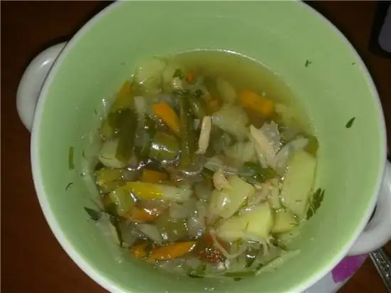 Овощной суп на мясном бульоне. (Cuckoo 1054)