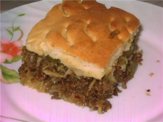 Пирог пшенный  с мясом и картофелем