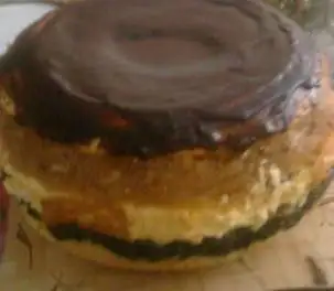 Торт маковый с творогом и яблоками