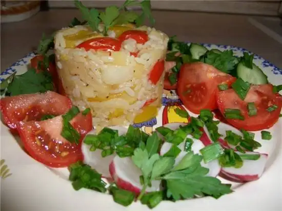 Гарнир из риса с яблоками
