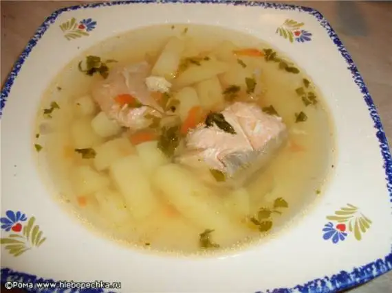 Супчик рыбный из красной рыбы с картофелем