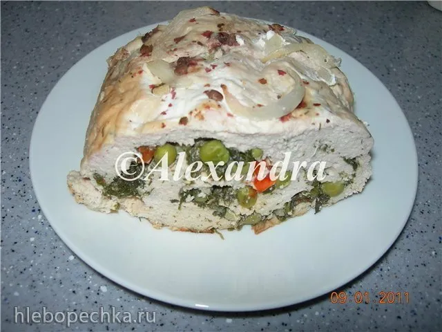 Рулет из индейки с овощами
