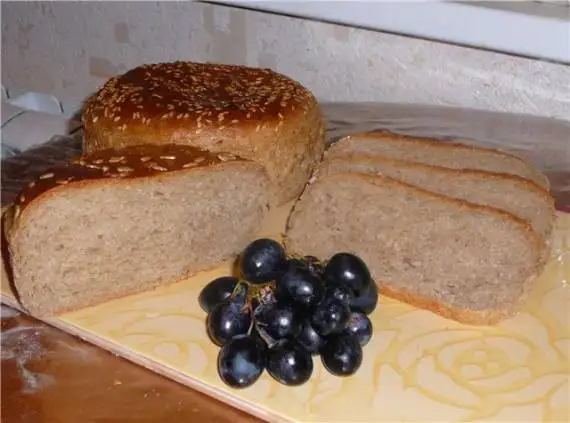 100% цельнозерновой хлебушек с обойной пшеничной и ржаной муки