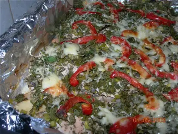 Стейки индейки, запеченые с овощами