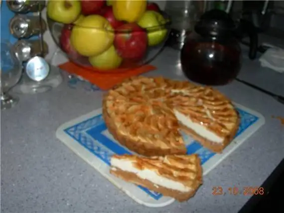 Сухой яблочный пирог цельнозерновой, открытый