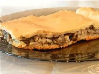 Пирог с перловкой и грибами