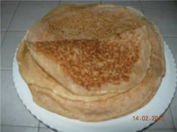 Блины тонкие дрожжевые из цельной муки с геркулесом