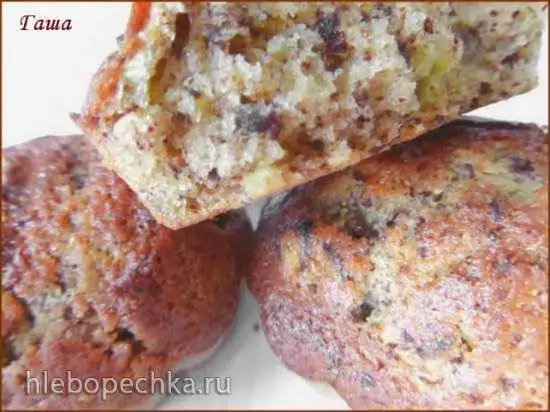 Маффины с ревенем и шоколадом
