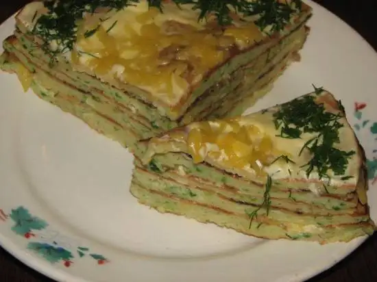 Кабачковый блинный торт «Закусочный»