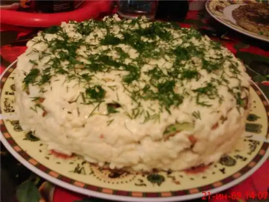 Закусочный кабачковый торт с грибами!