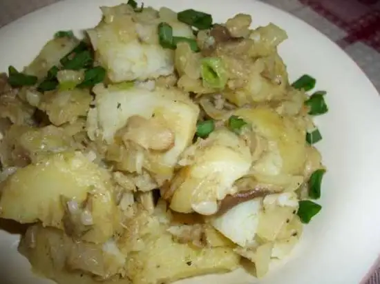 Картофель с белыми грибами