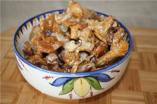 Лисички в сметане, тушенные в мультиварке