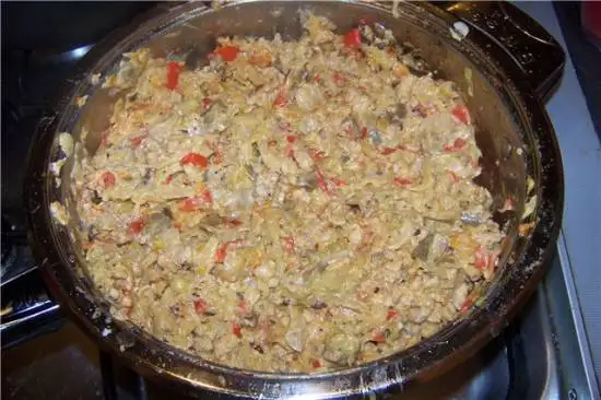 Овощи тушенные с фаршем