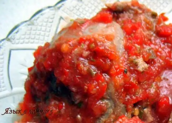 Языки, маринованные в аджике