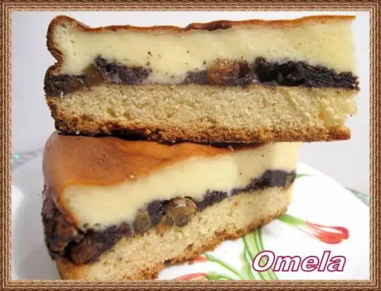Песочный пирог с творогом и маком
