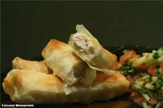 Рулетики из лаваша с курицей и сыром