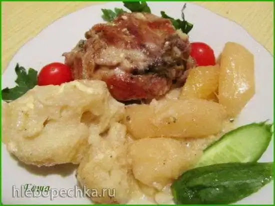 Курица с цветной капустой и картофелем в мультиварке Brand 502