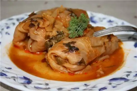 Голубцы с овощами и сушенными грибами