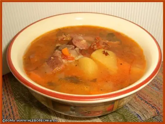 Суп гороховый с мясными копчушками (Скороварка Brand 6050)