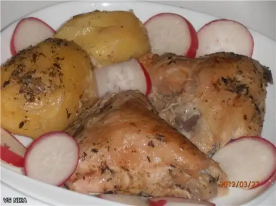 «Пьяная» курочка с картофелем (скороварка Brand 6050)