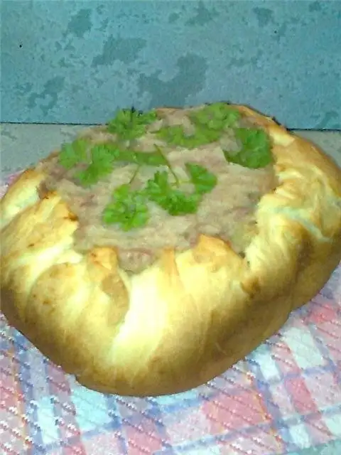 Пирог открытый «картофельный с мясом» в хлебопечке