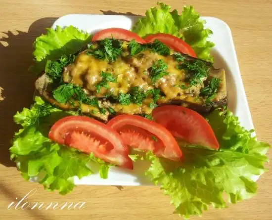 Баклажановые челночки с мясным фаршем в мультиварке Panasonic