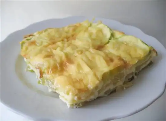Молочные кабачки запеченные в омлете
