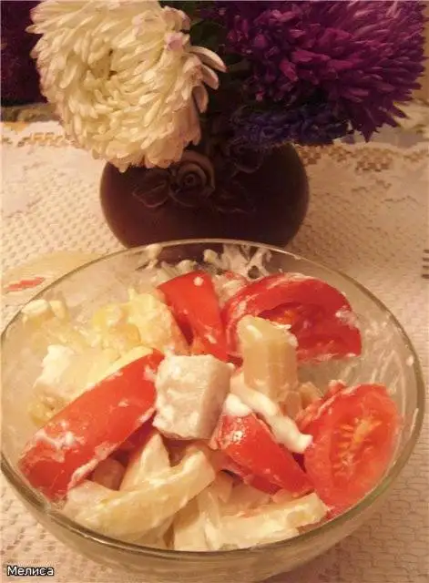 Простой рыбный салат (из пангасиуса)
