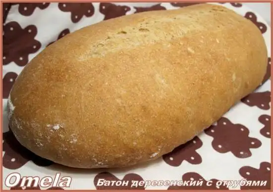 Батон деревенский с отрубями (в духовке)