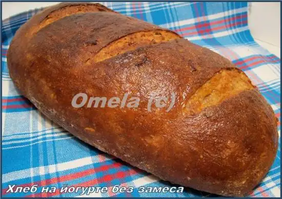 Хлеб на йогурте без замеса в духовке
