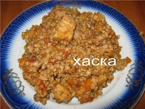 Гречка тушеная с овощами и свининой (коптильня-скороварка Brand 6060)
