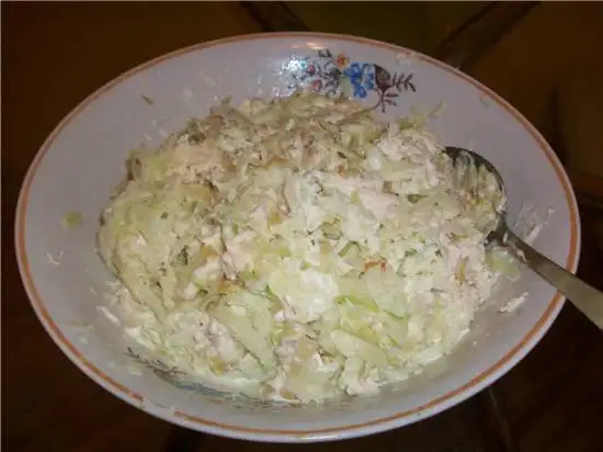 Куриный салат с редькой