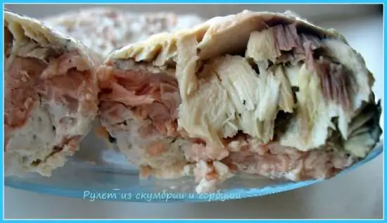 Рулет из филе скумбрии и горбуши