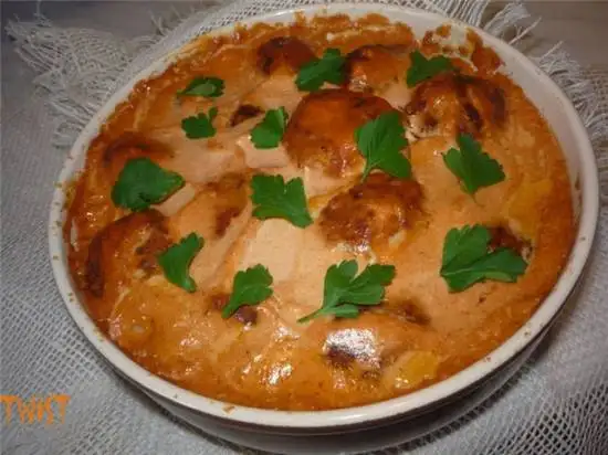 Мясные шарики в томатно-сливочном соусе
