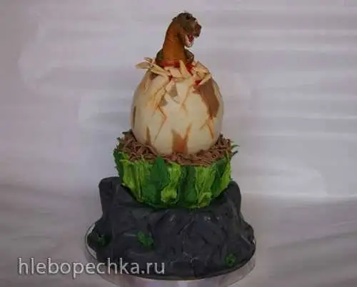 Торт «Рождение динозаврика» (мастер-класс)