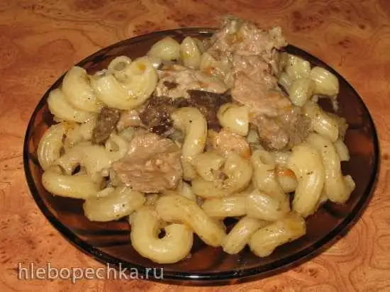 Рожки с говядиной и грибами в скороварке Comfort Fy 500