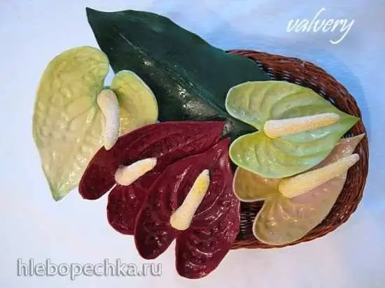 Антуриум из мастики (мастер-класс)