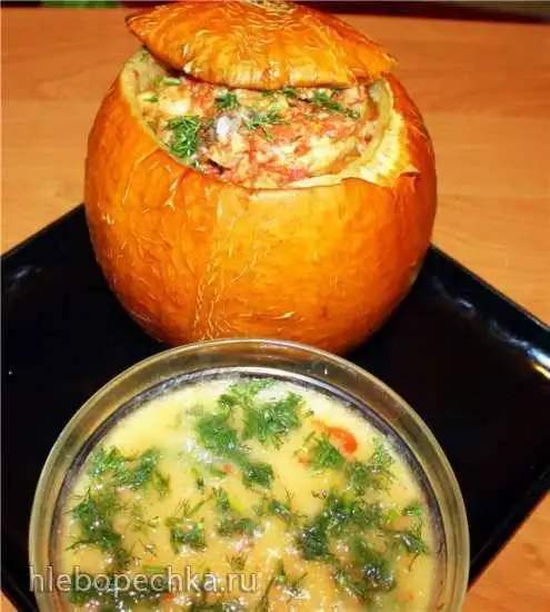 Куриные бедра, запеченные в дыне