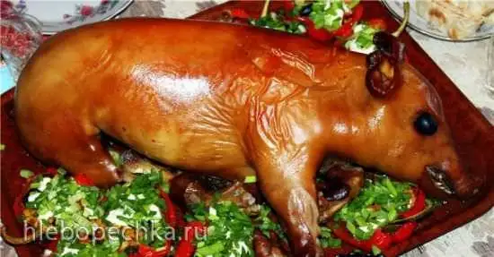 Поросенок, фаршированный гречкой и грибами