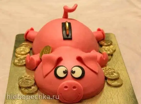 Свинья-копилка из мастики (мастер-класс)