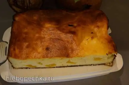 Сырник с персиками