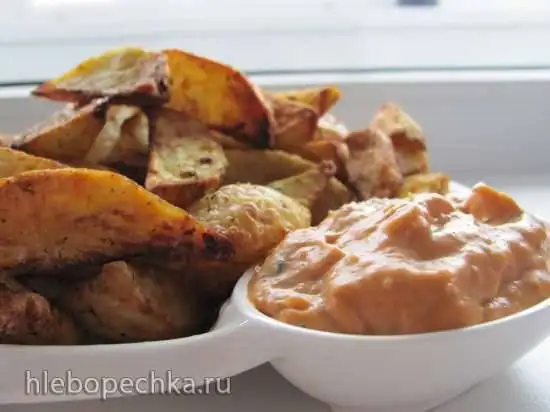 Сырный соус аля Макдональс к картофелю по-деревенски