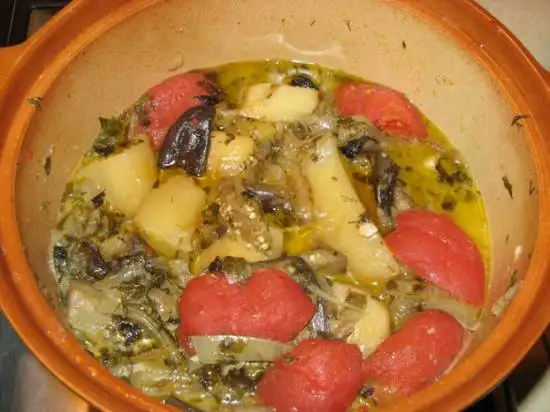Чанах из баклажан без мяса в медленноварке