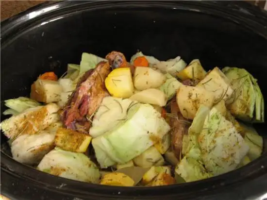 Утка с овощами