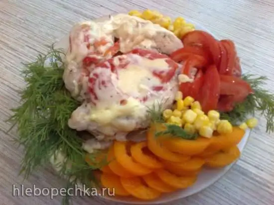 Отбивная куриная грудка под помидорами с сыром (Moulinex Cook4Me CE 7011)