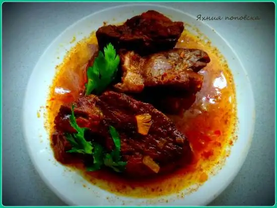 Яхния поповска (мясо по-болгарски) в мультиварке-скороварке Brand 6051
