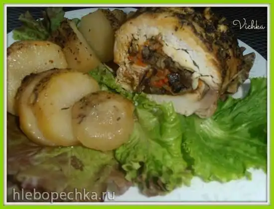 Куриный рулет в дуэте с картофелем (мульти-скороварка Brand 6051)