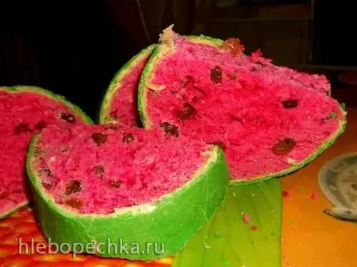 Хлеб с изюмом в виде Арбуза (Watermelon Look- Alike Raisin Bread)